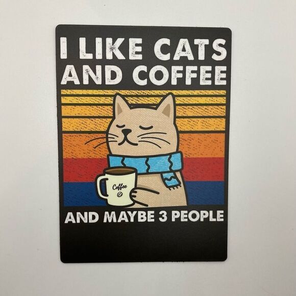 "I Like Cats and Maybe 3 People” Grumpy Cat Magnet - Picture 4 of 4